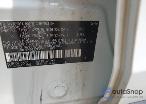 2016 Toyota Rav4 Xle from USA, damaged, VIN JTMWFREV7GJ093895